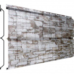 Сайдинг Металл Белый камень Lбрус 15*240 Ecosteel 0,5